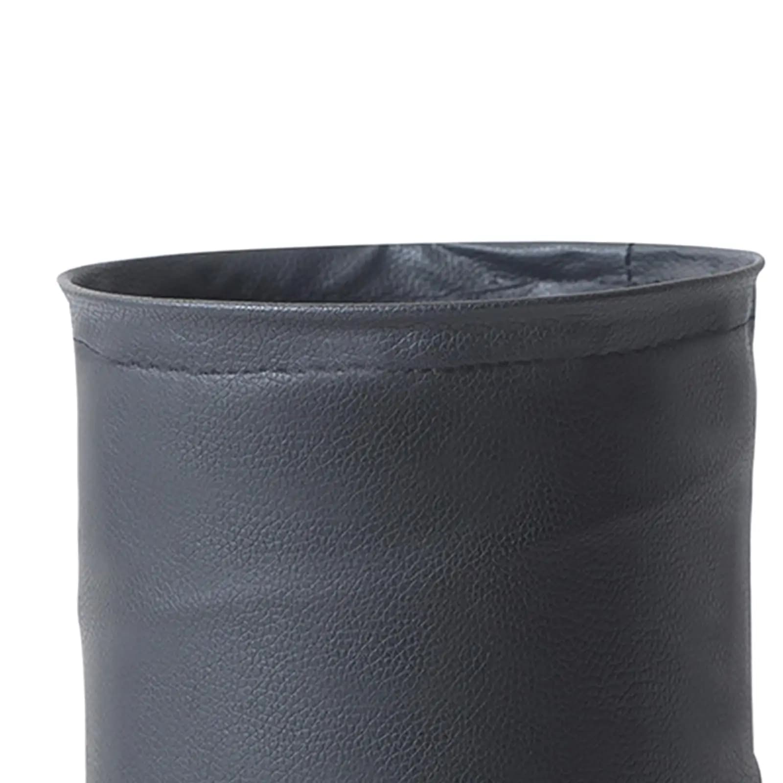 Car Trash Can, Garbage Bin PU Leather Multipurpose Storage Pocket Waste Basket
