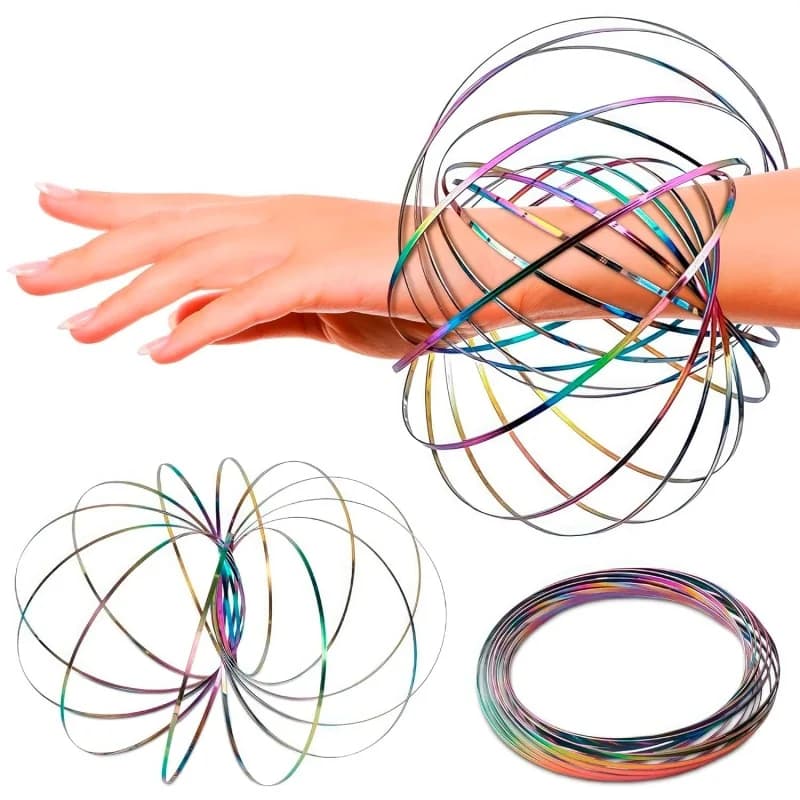 Flow Ring Spinner Arm Toy 5.1" Giocattolo Antistress a Anello Infinito che Cambia Colore per Bambini e Adulti