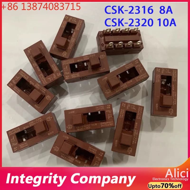 1 PEZZO/LOTTO Nuovo originale 100% CSK-2316 CSK-2320 interruttore per asciugacapelli 8 pin 3 posizioni 8A 10A