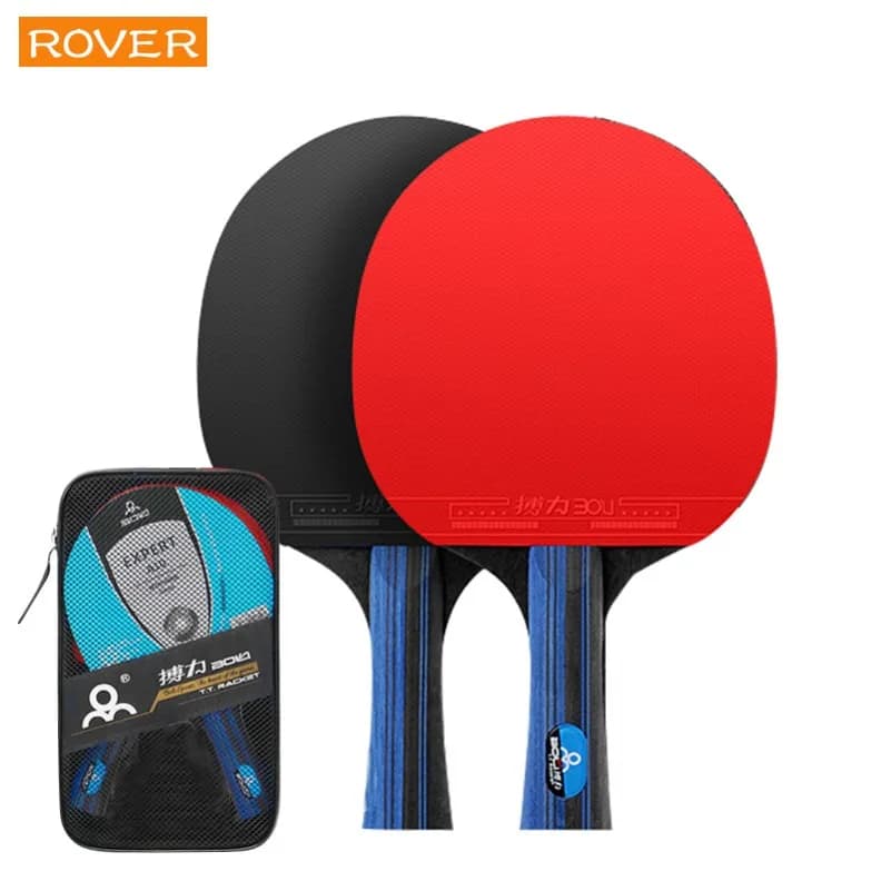 Set Professionali di Racchette da Ping Pong ad Alte Prestazioni con Racchette e Custodia per il Trasporto, Allenamento in Legno Massello ad Alta Elasticità