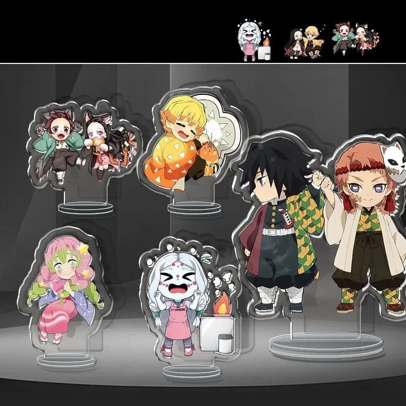 Demon Slayer Acrilico Stand Figura Kochou Shinobu Hashibira Inosuke Anime Periferico Simpatico Cartone Animato Q Versione Desktop Ornamento