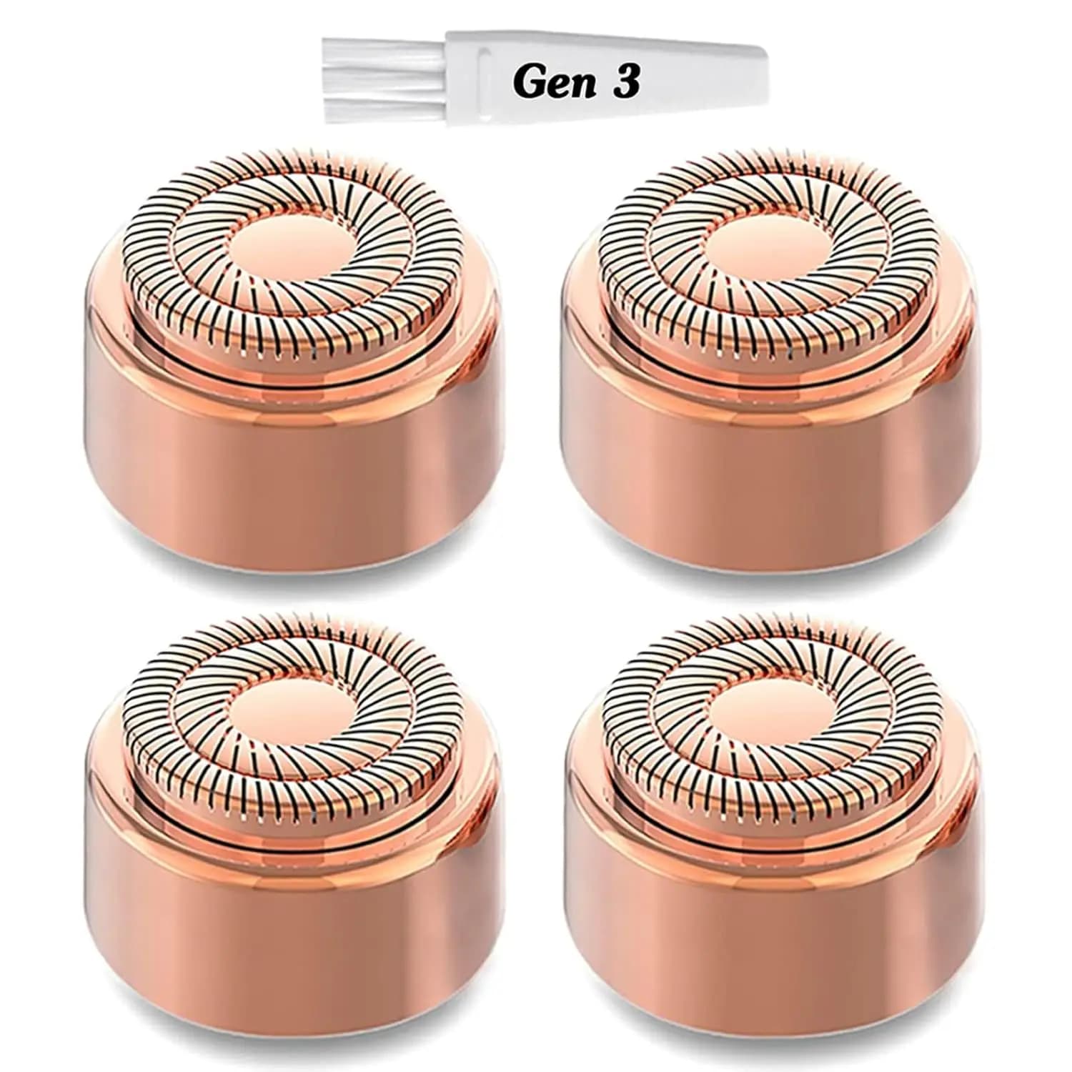 Testine di ricambio per la depilatrice viso Flawless Gen 3, confezione da 4 lame a doppio anello per una rifinitura precisa e una pelle liscia