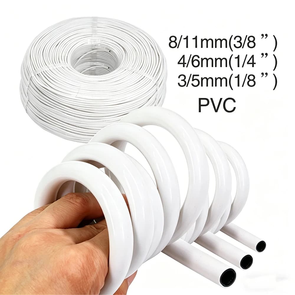 Tubo da Giardino in PVC 10-80M 3/5mm 4/6mm 8/11mm, Tubo per Irrigazione a Goccia per Serra 1/8" 1/4" 3/8", Protezione UV, Anti-Muschio