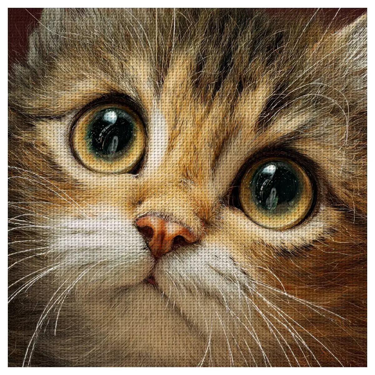 1pc 40X40CM/15.74inch Cat stamped cross stitch kit DIY kit 11CT/14CT DIY Embroidered set DIY Cross-Stitch Set New Arrival