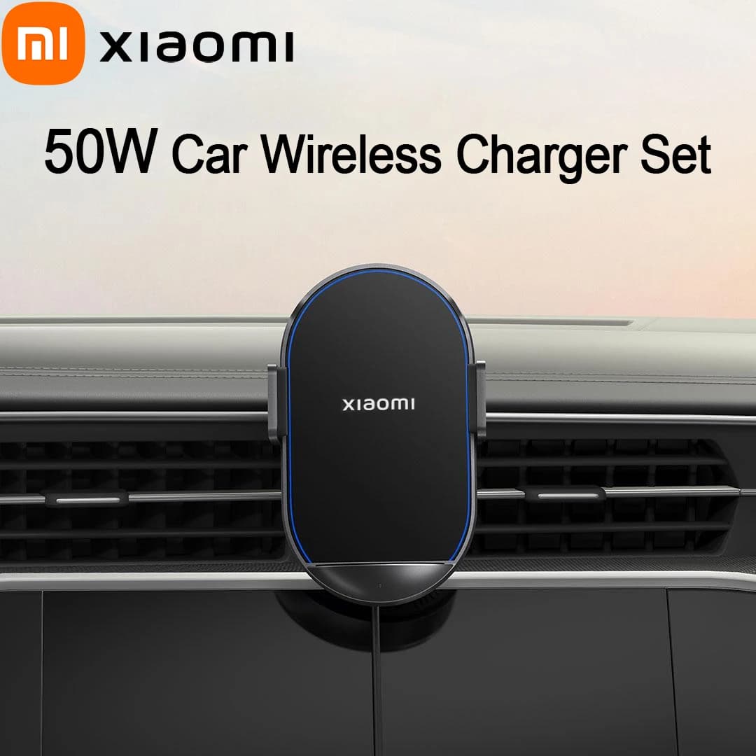 Xiaomi Set 50 W Car Wireless Charger Dual Interface Quick Recharge Support Turn off and Portable Support With Inductive Expansion