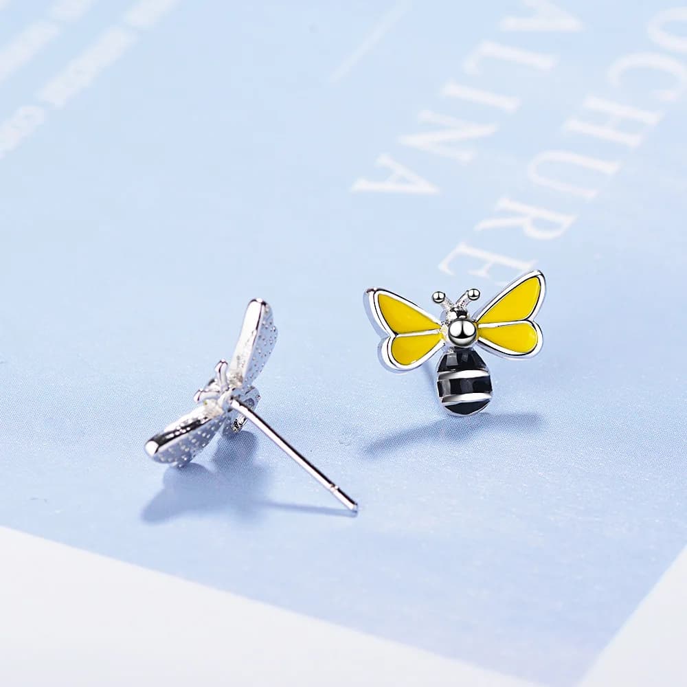 Buyee Orecchino femminile in argento sterling 925 Bellissimo orecchino ape per le donne Regalo di orecchini di gioielleria raffinata animale di moda