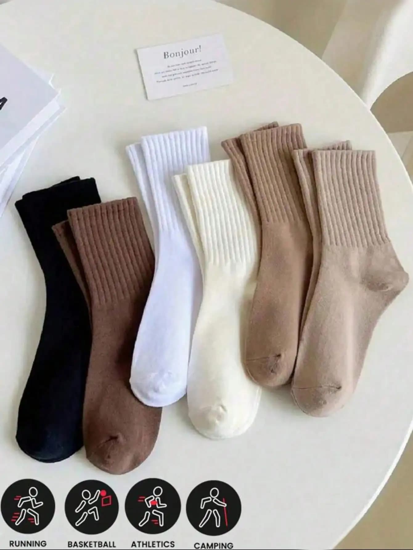 60 pezzi/50 pezzi/40 pezzi/20 pezzi/12 pezzi/10 pezzi/8 pezzi/6 pezzi/4 pezzi/2 pezzi Calzini unisex bianchi puri a girocollo, calzini sportivi leggeri, comodi e morbidi, adatti per l'allenamento sportivo, primavera/estate/autunno/inverno, bianco e nero, resistenti agli odori, che assorbono l'umidità, morbidi