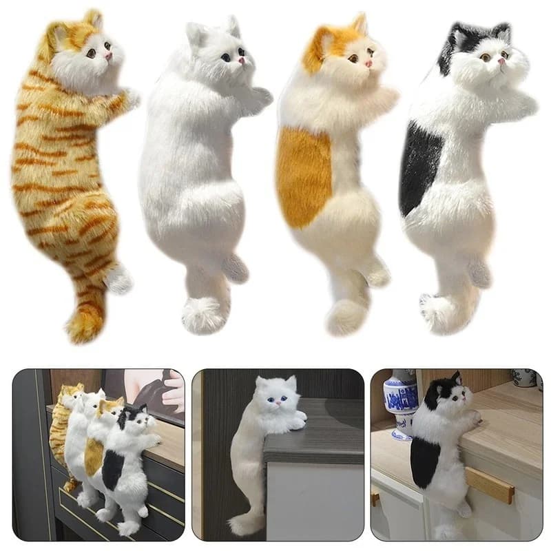 Simpatico peluche Simulazione Gatto Ornamenti Figurine Home Desk Tv Appeso Giocattolo Decor Decorazione auto Animali di peluche Sculture