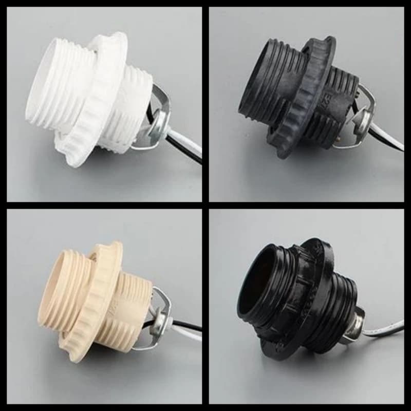 Portalampada per tubo dell'acqua da 3 pezzi con filo E27 filo in plastica bachelite con prese luminose filettate ad anello
