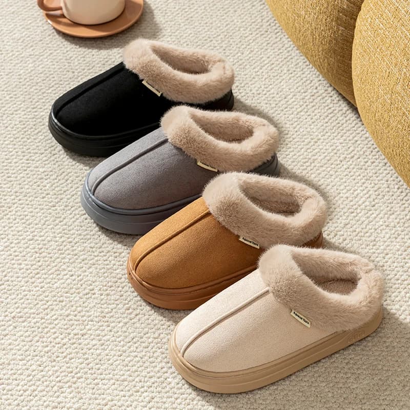 2026 New Children's Winter Slippers Indoor Outdoor Anti-slip Thick Sole Warm Comfortable Parent-child Shoes Leisure Snow Boots