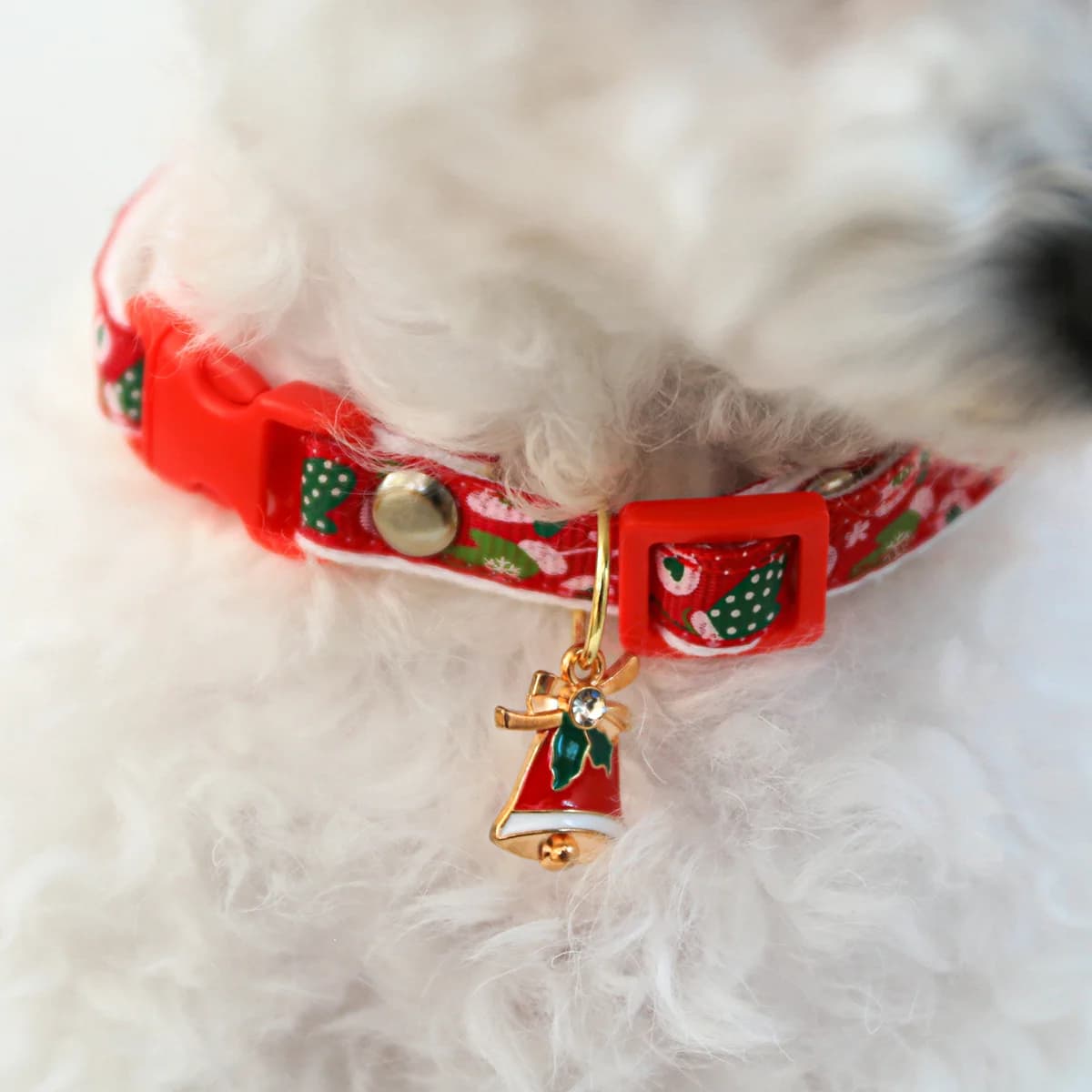 Collare natalizio festivo per animali domestici con ciondolo a forma di cappello di Babbo Natale - Collana regolabile in poliestere rosso per cani e gatti, design a tema natalizio