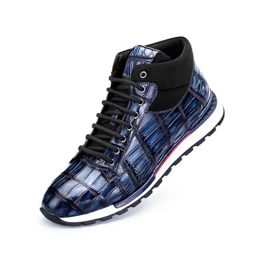 hanlante nuove scarpe in pelle di coccodrillo scarpe per il tempo libero maschili tendenza stringate testa tonda per il tempo libero scarpe da uomo colore pennello