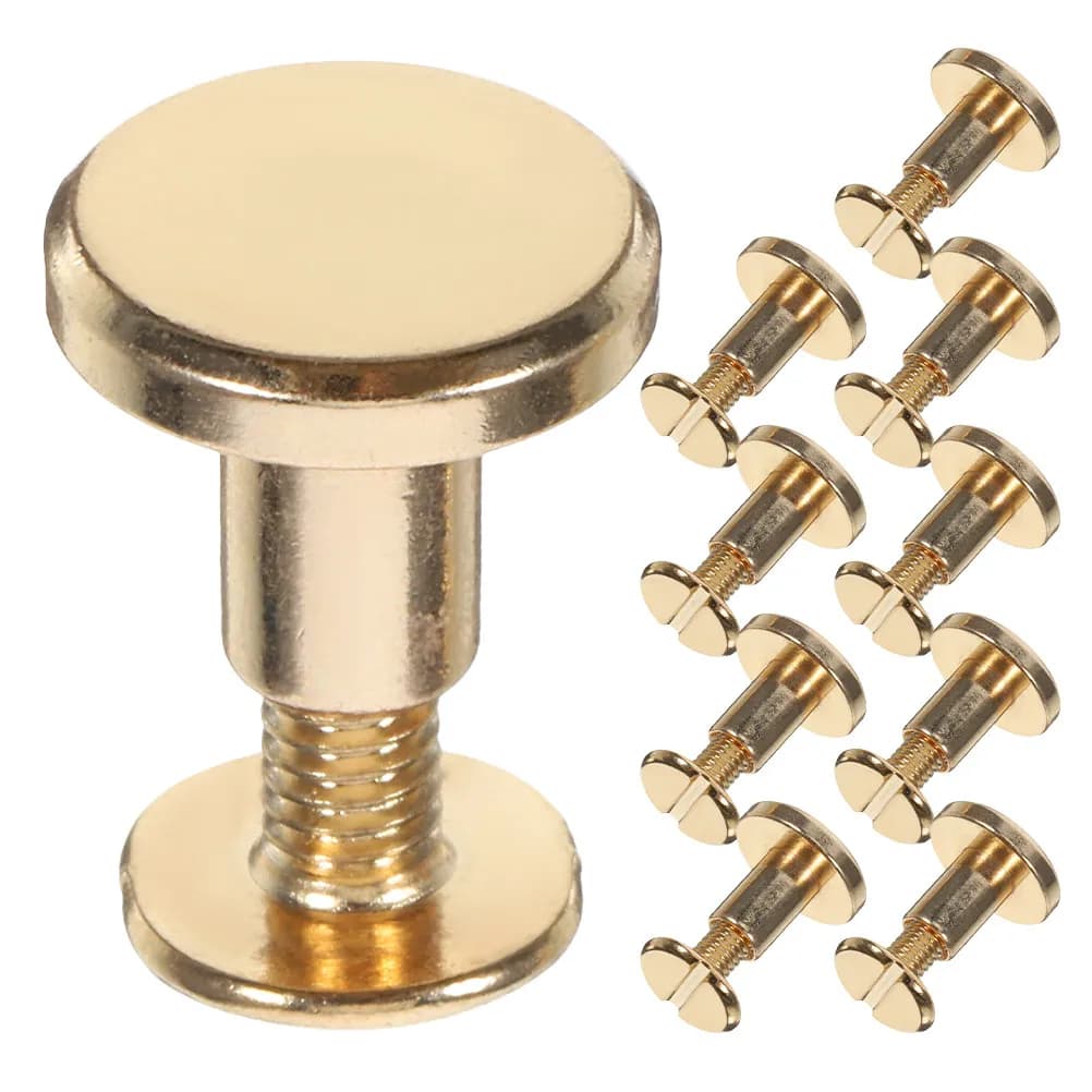 10Pcs Binding Screw Post Set Zinc Alloy Rivet Fastening Kit for DIY Journal Book Binding Scrapbooking Belt Repair Crafts