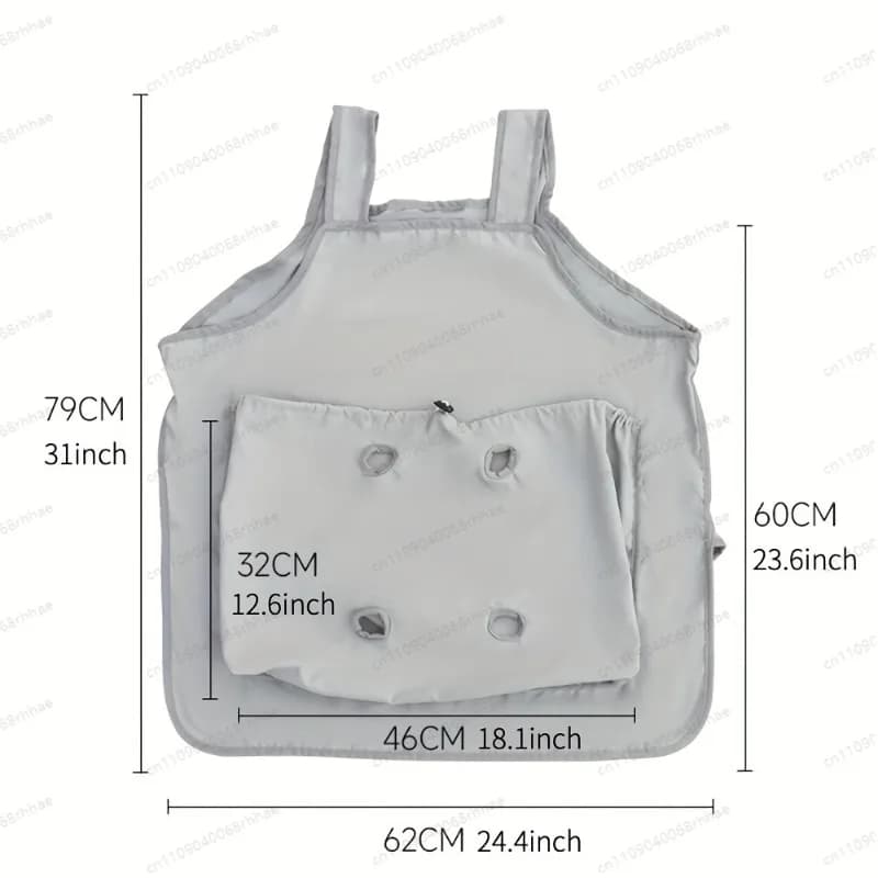 Breathable Cat Carrier Apron Four Fixed Holes Portable Chest Bag Indoor Outdoor Pet Holding Pouch