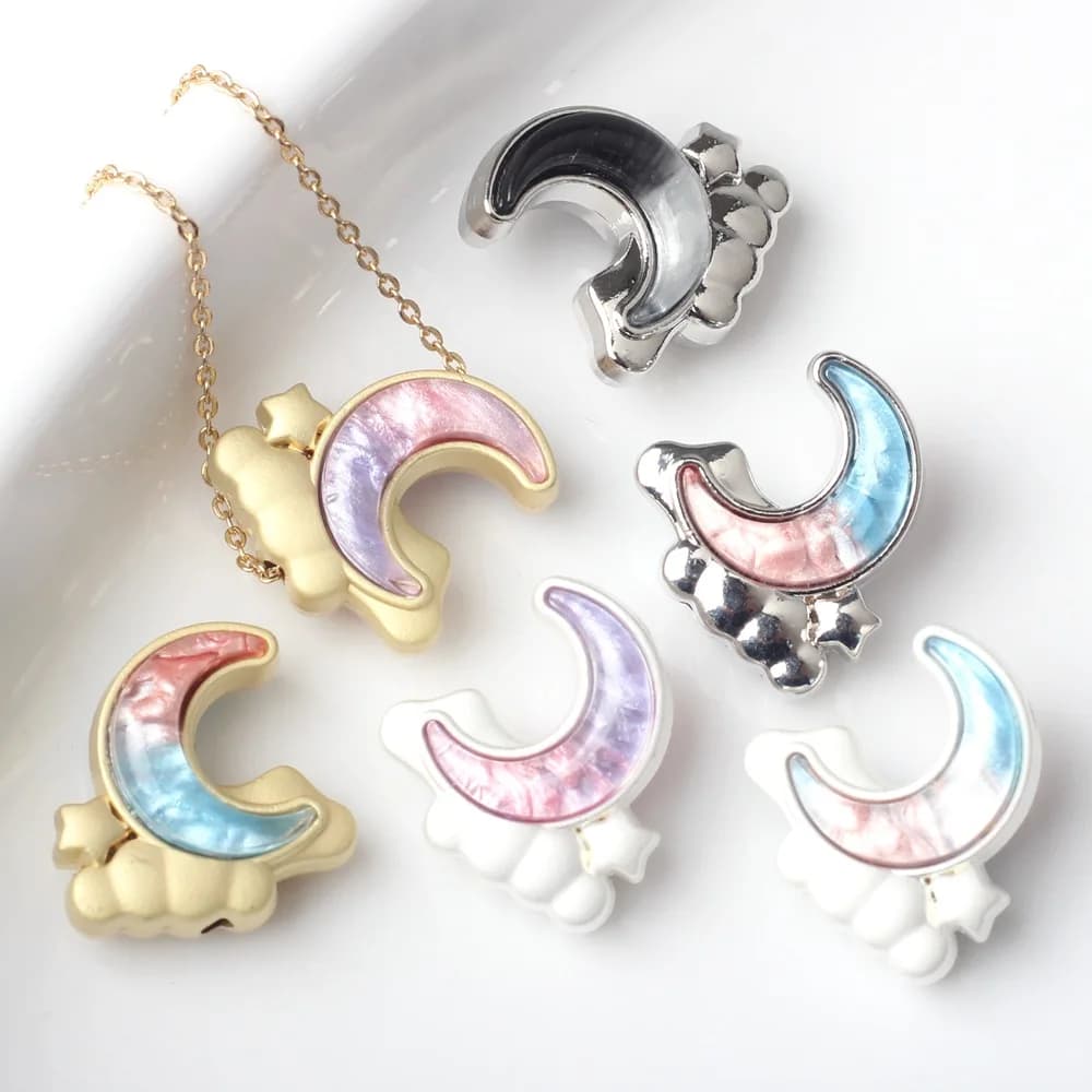 6 pezzi ciondoli in lega luna nuvola stella ciondolo per gioielli che fanno fatti a mano fai da te braccialetto orecchini collana ornamento accessori artigianato