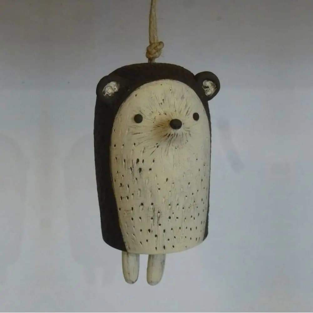 Rustic Style Resin Animal Wind Chime Cute Decorative Animal Shape Wind Bell Hanging Resin Animal Crafts Balcony Decoration