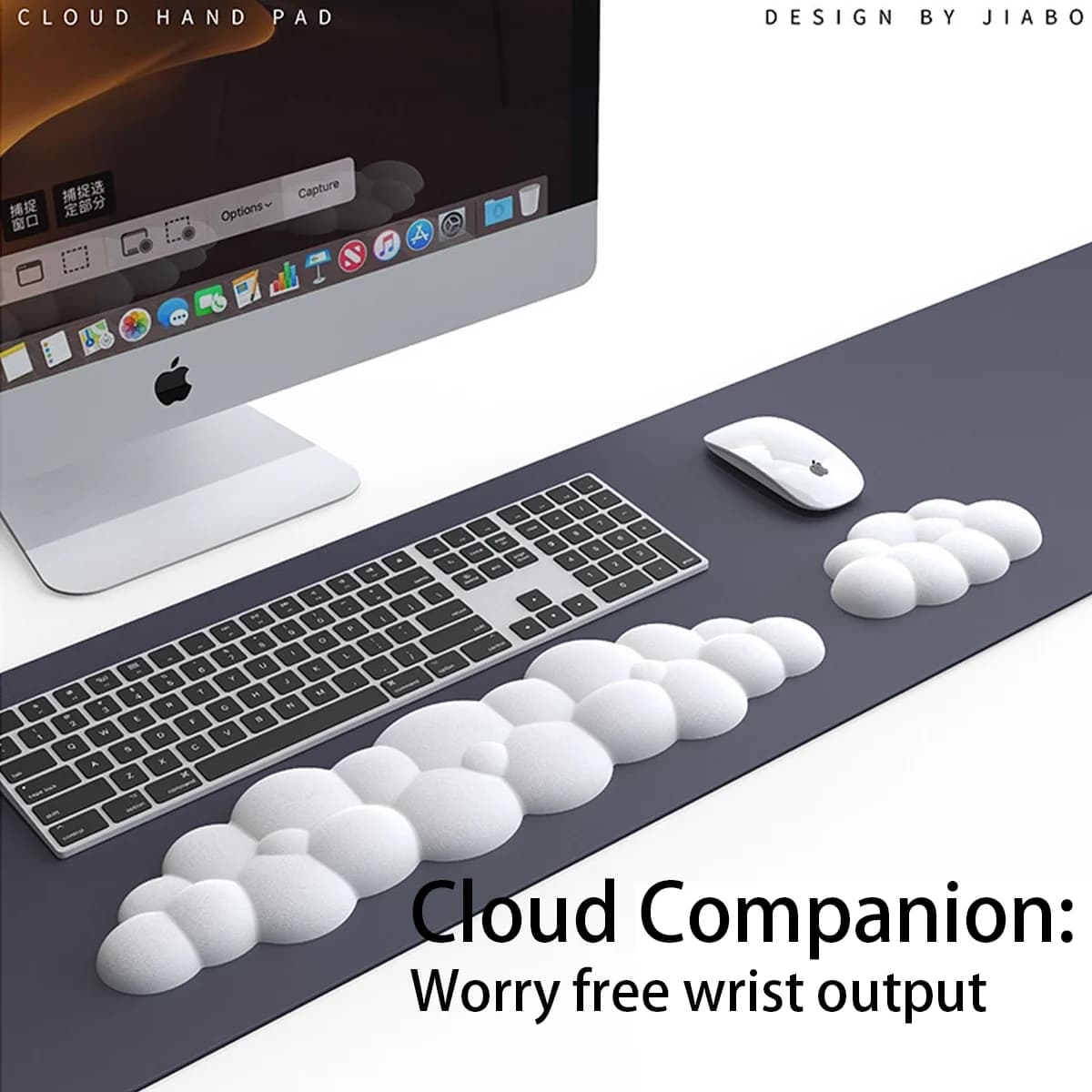 Supporto per Polso in Silicone e Memory Foam Yungan, Cuscinetto Ergonomico per Tastiera e Mouse, Design Confortevole
