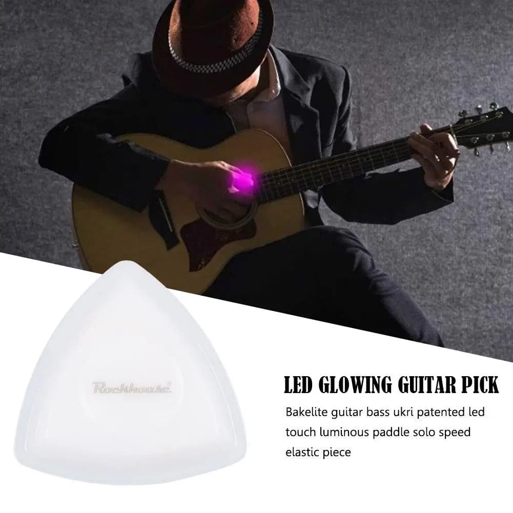 3 colori LED incandescente plettro per chitarra scelta in plastica per uso alimentare luminoso tocco musicale 1 pz chitarra incandescente strumento plettro Stri I1G7
