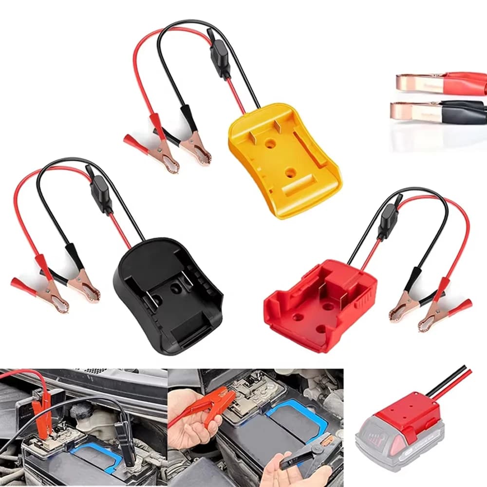Adattatore di Alimentazione d'Emergenza Fai-da-Te per Auto con Fusibile 30A, Avviatore d'Emergenza per Batterie agli Ioni di Litio Makita/Milwaukee/Dewalt, Accessorio Automobilistico