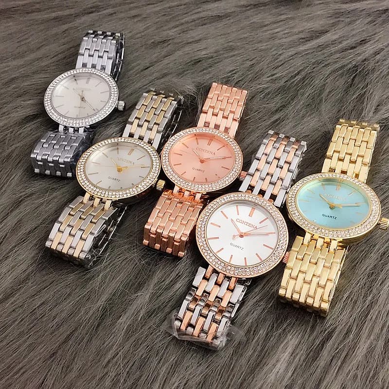 Women's Luxury Rhinestone Clock Women's Best Brands Women's Watch Fashion Gold Women's Watch Stainless Steel Gift Watch for Women