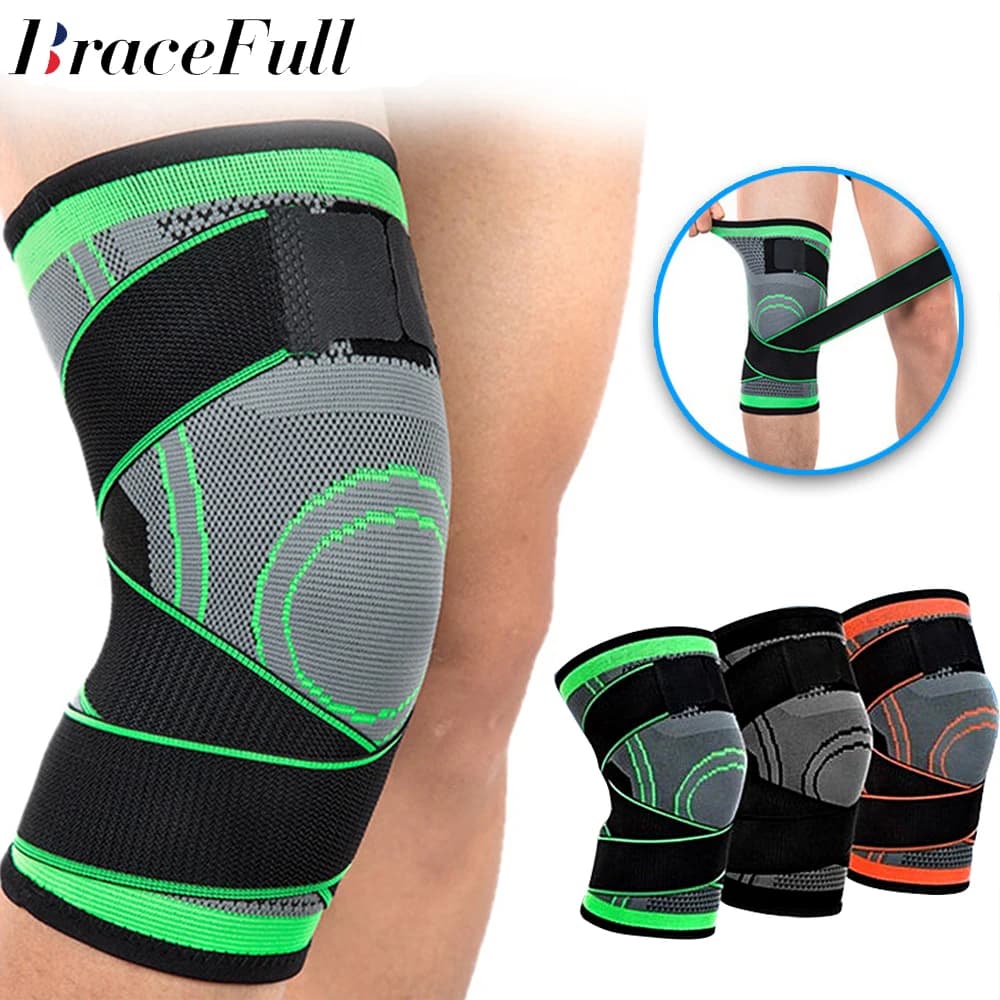 Ginocchiere 1PC Bretelle Supporto sportivo Ginocchiera con cinghie regolabili per protezione delle articolazioni dell'artrite Manica di compressione fitness