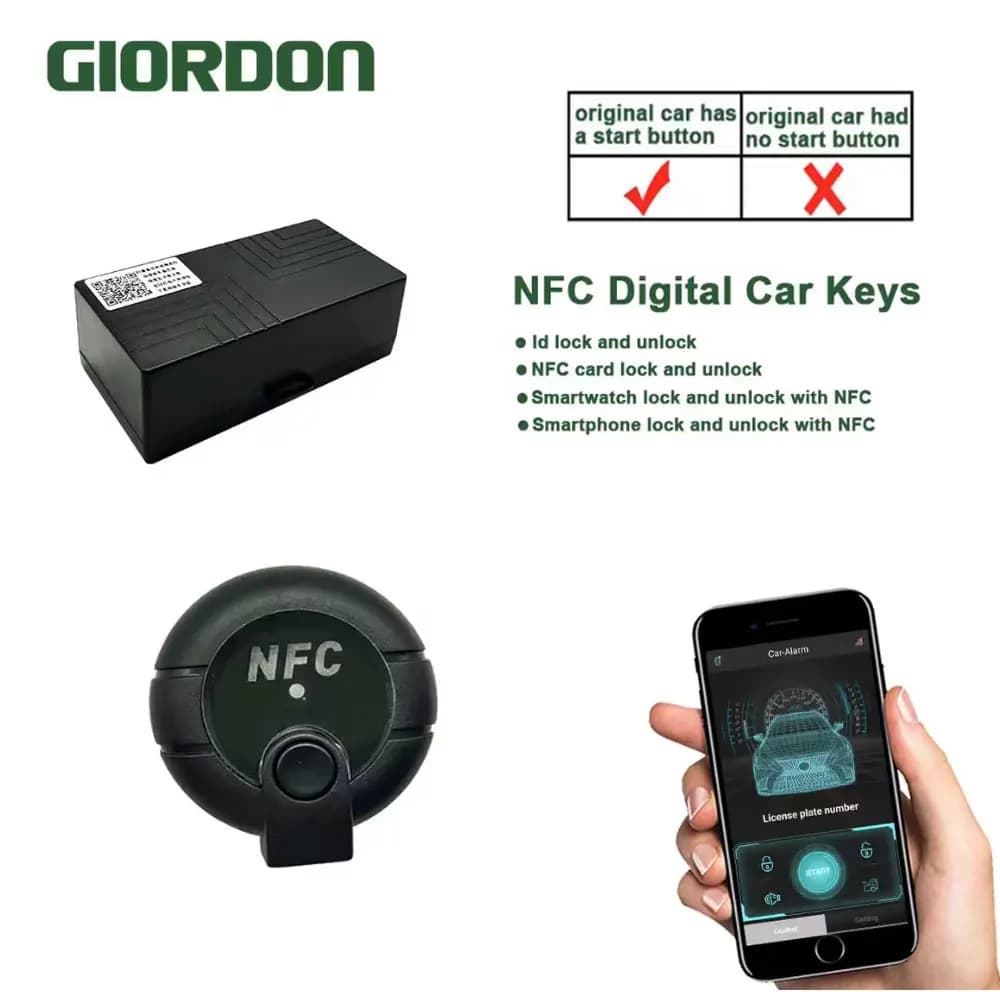 Sistema di accesso senza chiave NFC smart digital NFC orologio per cellulare modificato chiave per auto corrispondente telecomando Bluetooth per telefono cellulare