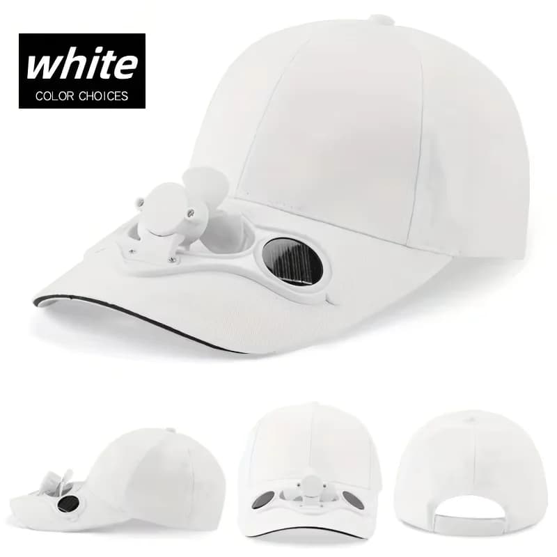 Solar Powered Fan Hat Unisex UV Protection Peaked Cap Cooling Solar Hat for Outdoor Fishing Working Hiking