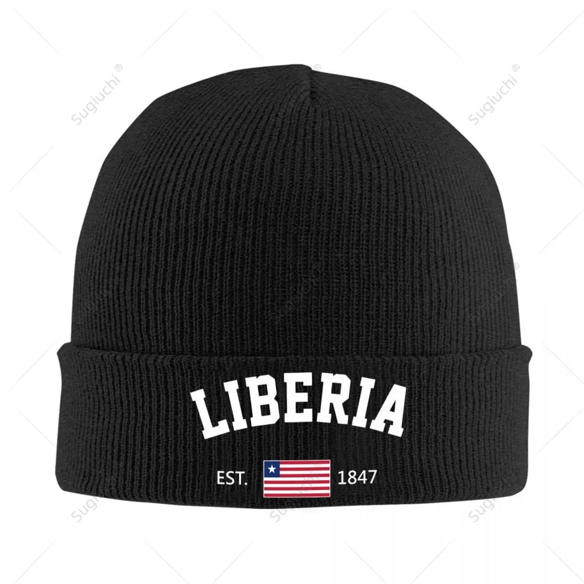 Knitted Hat Unisex Liberia EST.1847 Independence Day For Men Women Boys Winter Autumn Beanie Cap Warm Bonnet