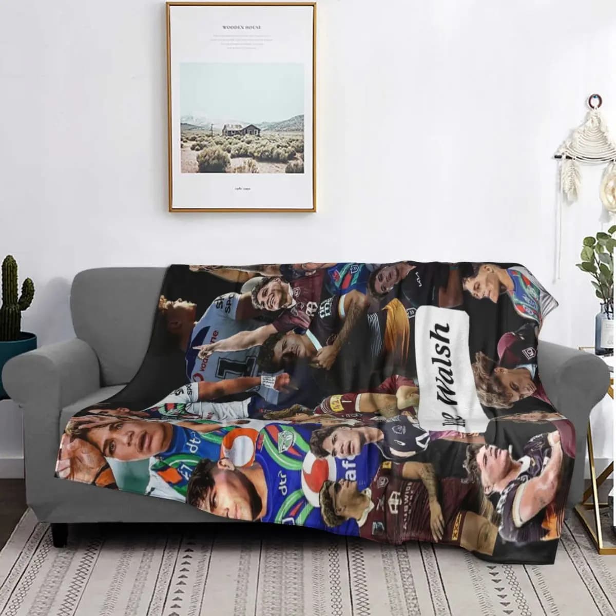 Reece Walsh Nrl Hot Collage Foto Coperte Morbida e Calda Flanella Coperta da Letto per Letto Soggiorno Picnic Viaggio Casa Divano