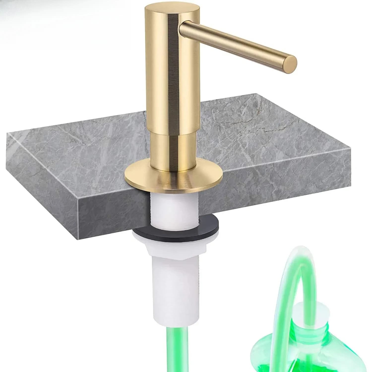 Kit tubo di prolunga per dispenser di sapone liquido in ottone per accessori da cucina Dispenser di detersivo dorato incorporati in metallo da bagno