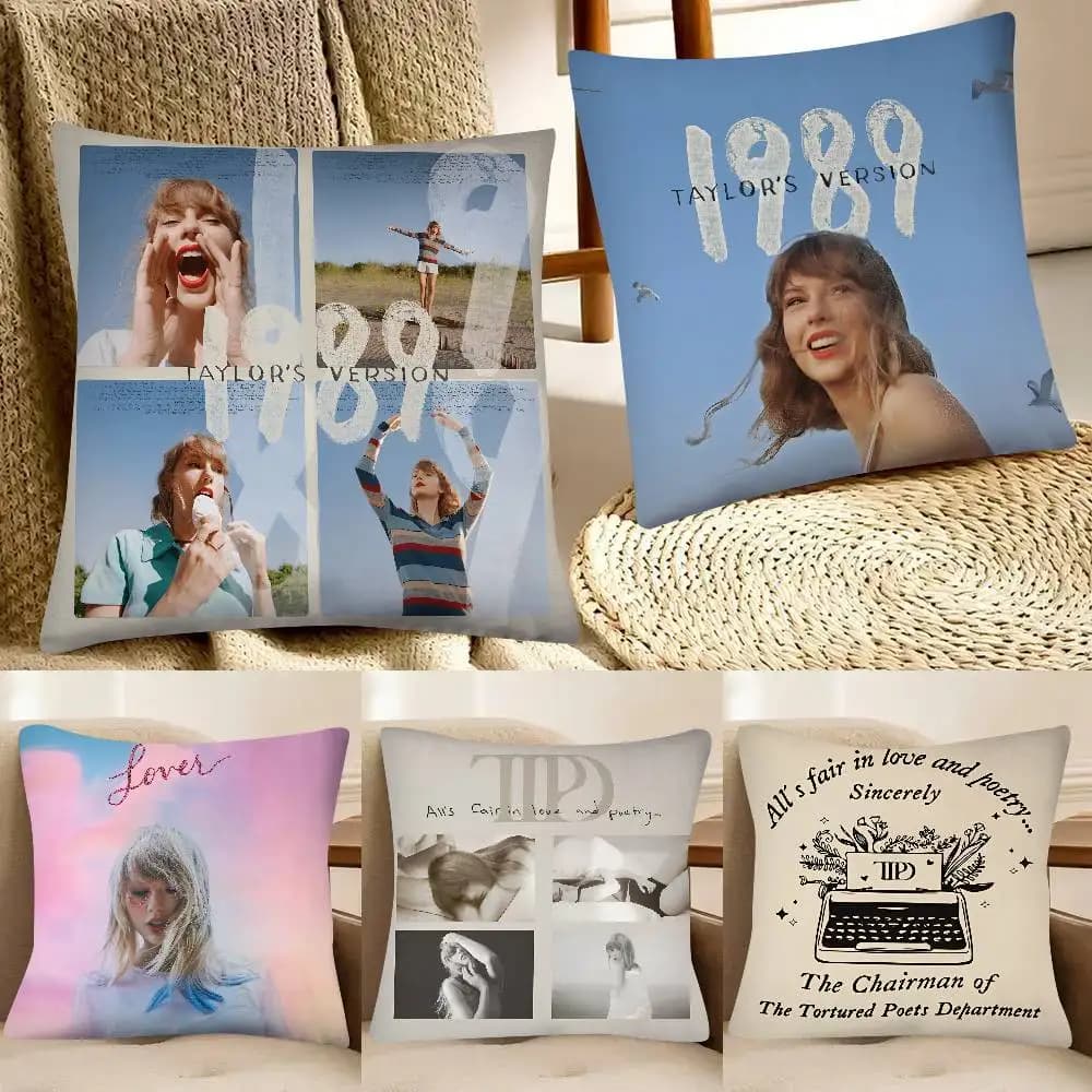Music Tortured-S-Swift-Poets-T-Taylor Pillow Case Fashion Square Pillowcase Bedroom Sofa Room Ins Decoration Leisure