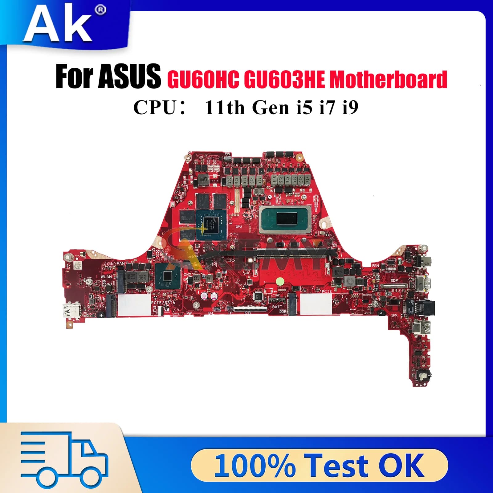 GU603HE Laptop Motherboard For ASUS ROG Zephyrus M16 GU603HE GU603H GU603 Mainboard With i7-11800H i9-11900H CPU 100% Tests OK