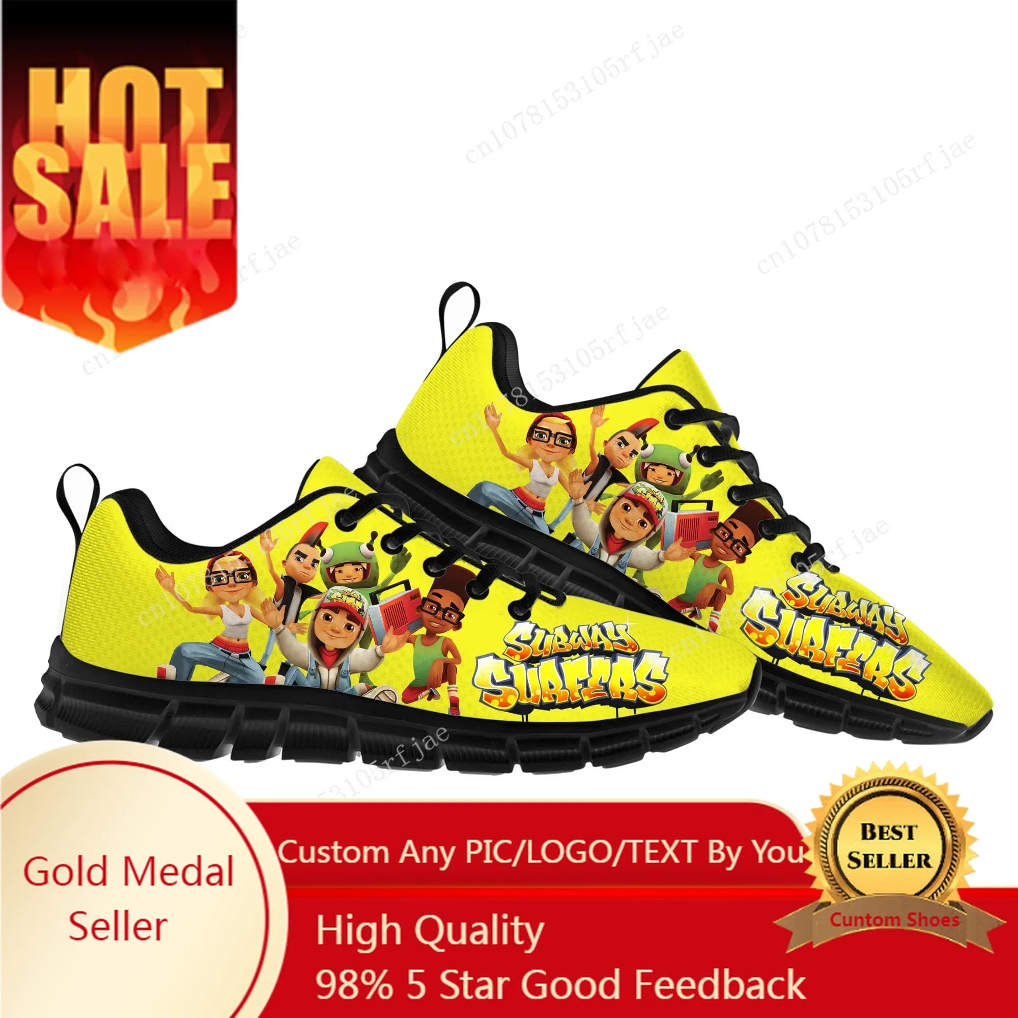 Gioco di cartoni animati Subway Surfers Scarpe sportive Scarpe da ginnastica da donna per uomo Scarpe da ginnastica personalizzate