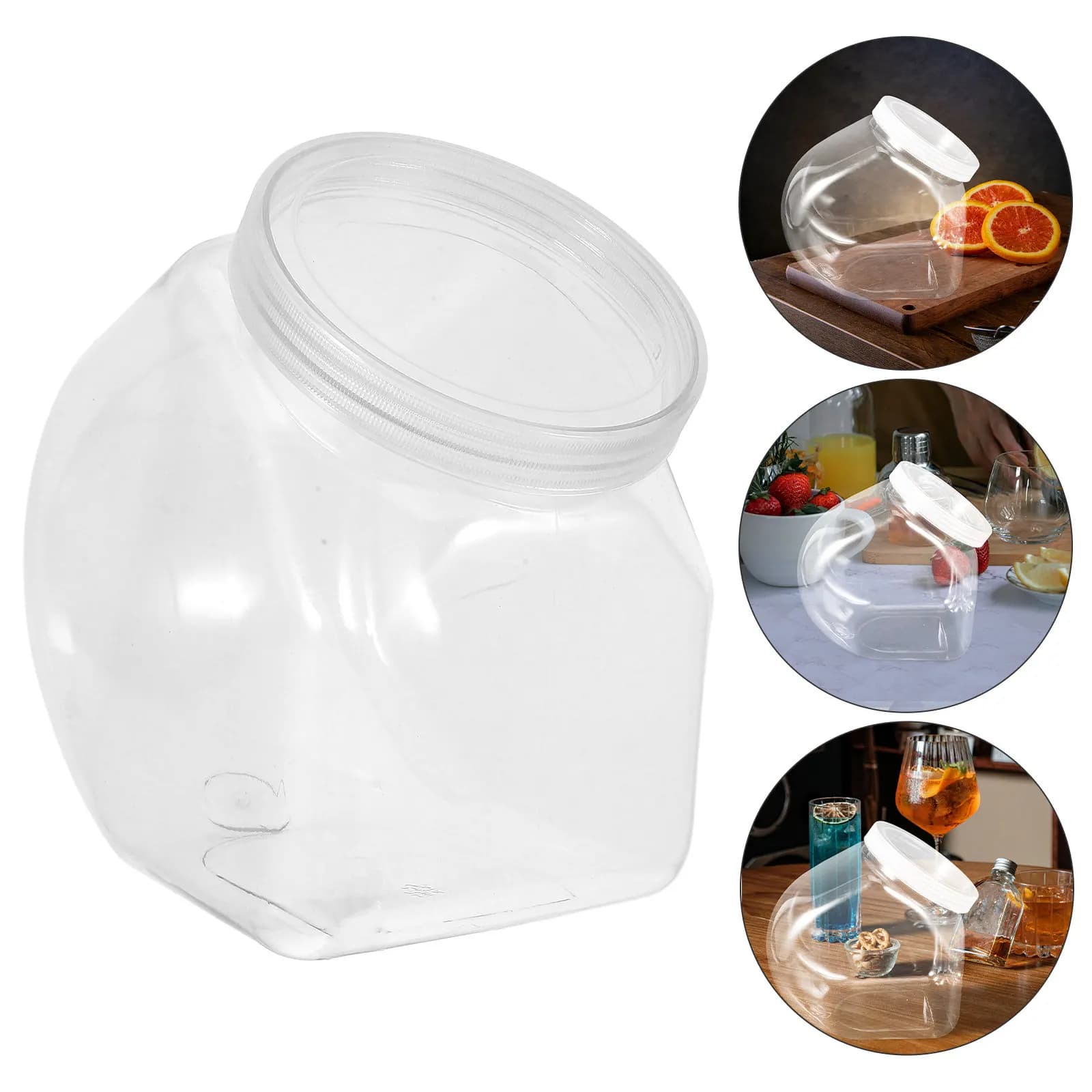 Plastic Bottle in Bocca Transparent Larga Reusable 2000ml Container for Food Sealed for Liquid Conservation