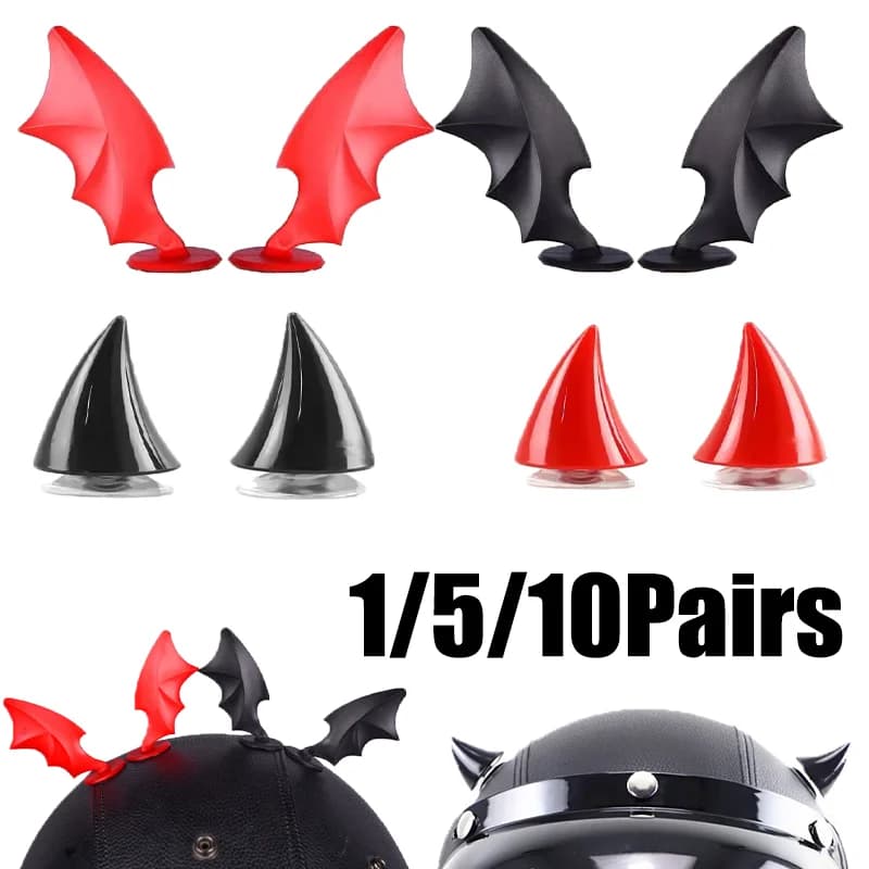 Halloween Motorcycle Helmet Bat Devil Horns Decoration ABS Plastic Universal Motorbike Bicycle Ski Helmet Accessories