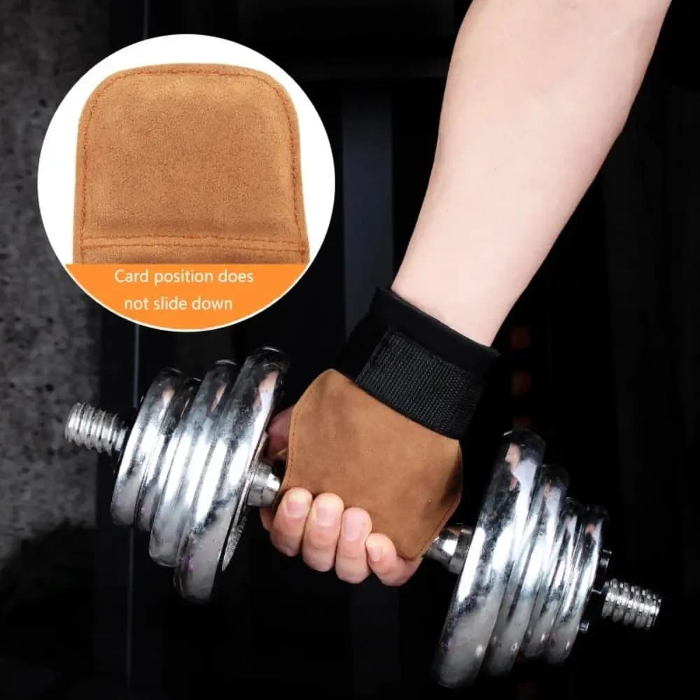 PU Leather Gloves Double Layer Wrist Strap for Lifting Men Wristwear PALESTRA Laying Training bench press gloves pull up