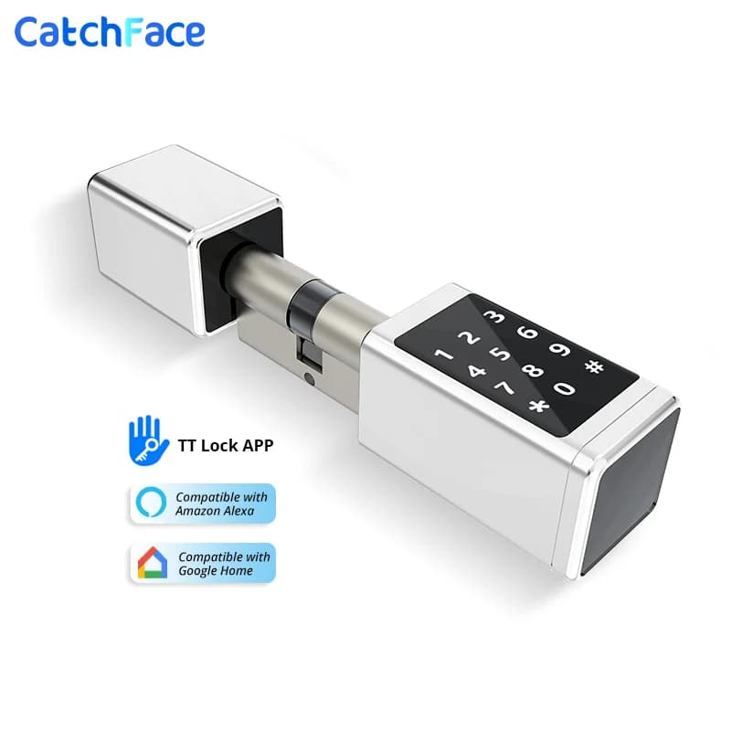 Ricaricabile Smart Europe Cilindro Password Chiave scheda RFID Elettrica digitale Ttlock APP Cilindro serratura intelligente