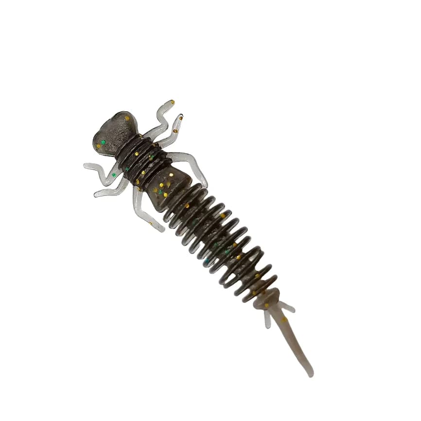 DUODUOYU 20PCS 0.4g/40mm TPE Mini Esche Da Pesca Morbide Verme Artificiale Silicone Bass Jigging Esche Bionic Libellula attrezzatura da pesca