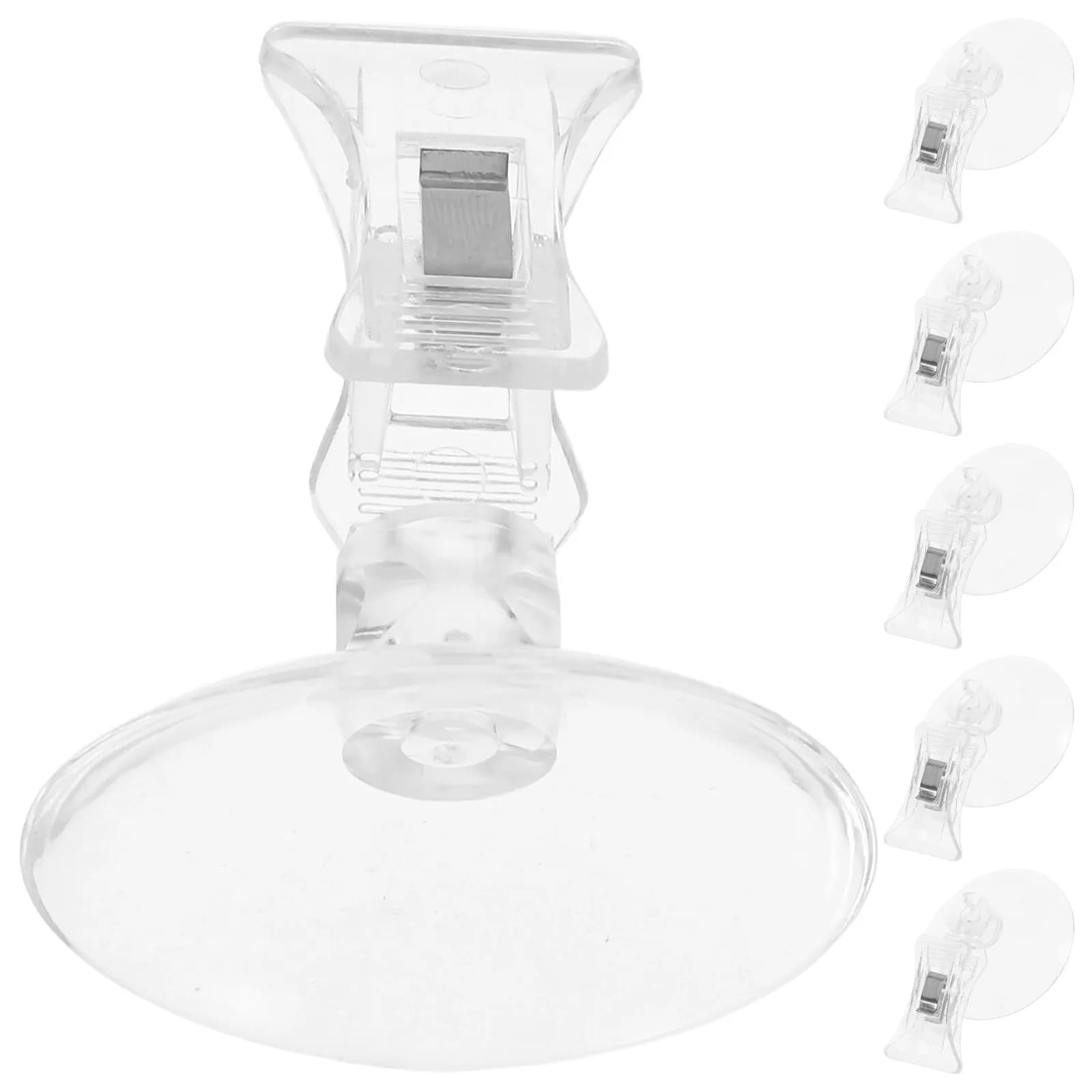 Set di 6 Ganci a Ventosa Versatili per Casa, Ufficio, Acquario, Esposizione, Forte Aspirazione, Porta Cartelli Trasparente