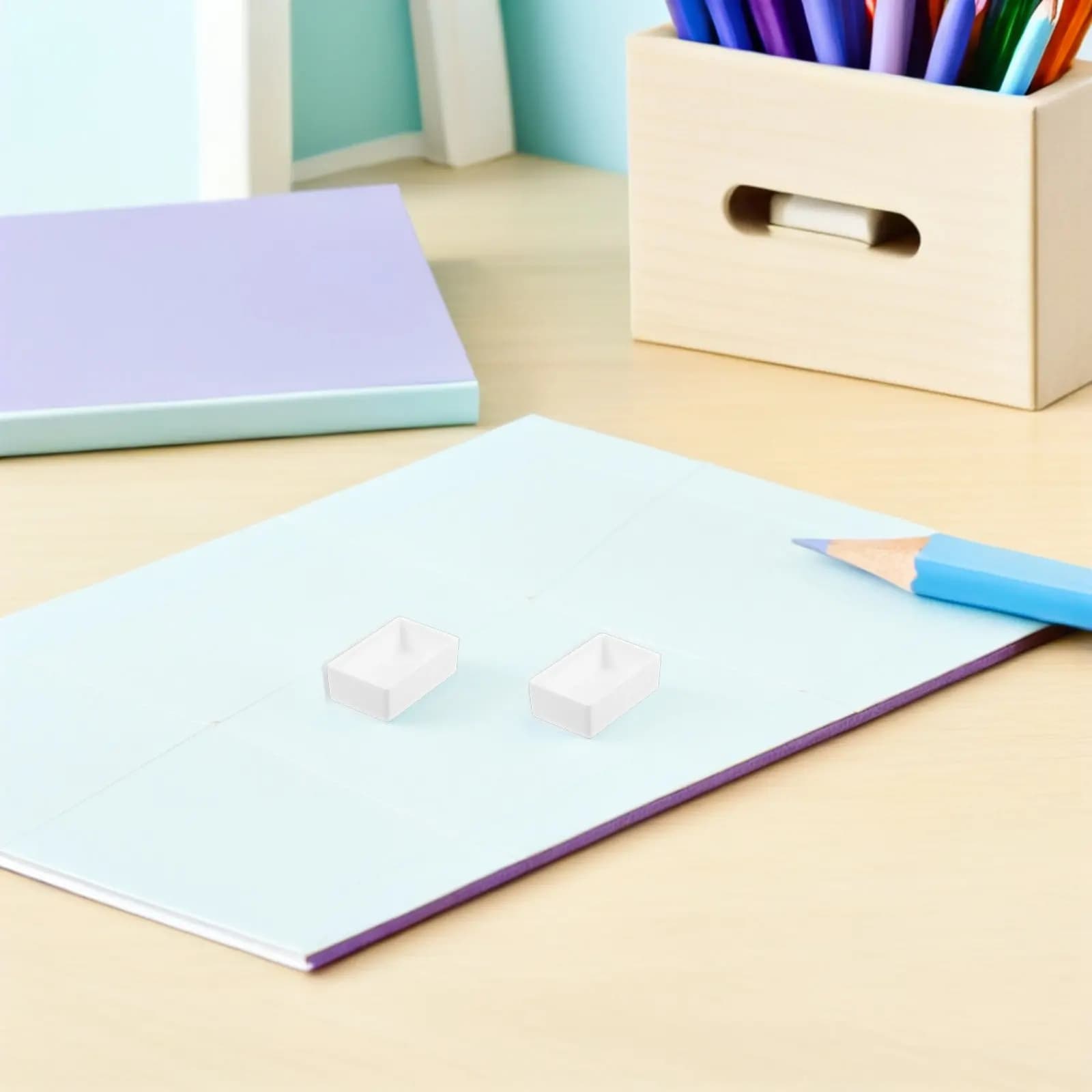 30Pcs Watercolor Paint Palette Box Plastic Portable Empty Paint Tray Travel Storage Case Mini Watercolor Pan Mixing Tray