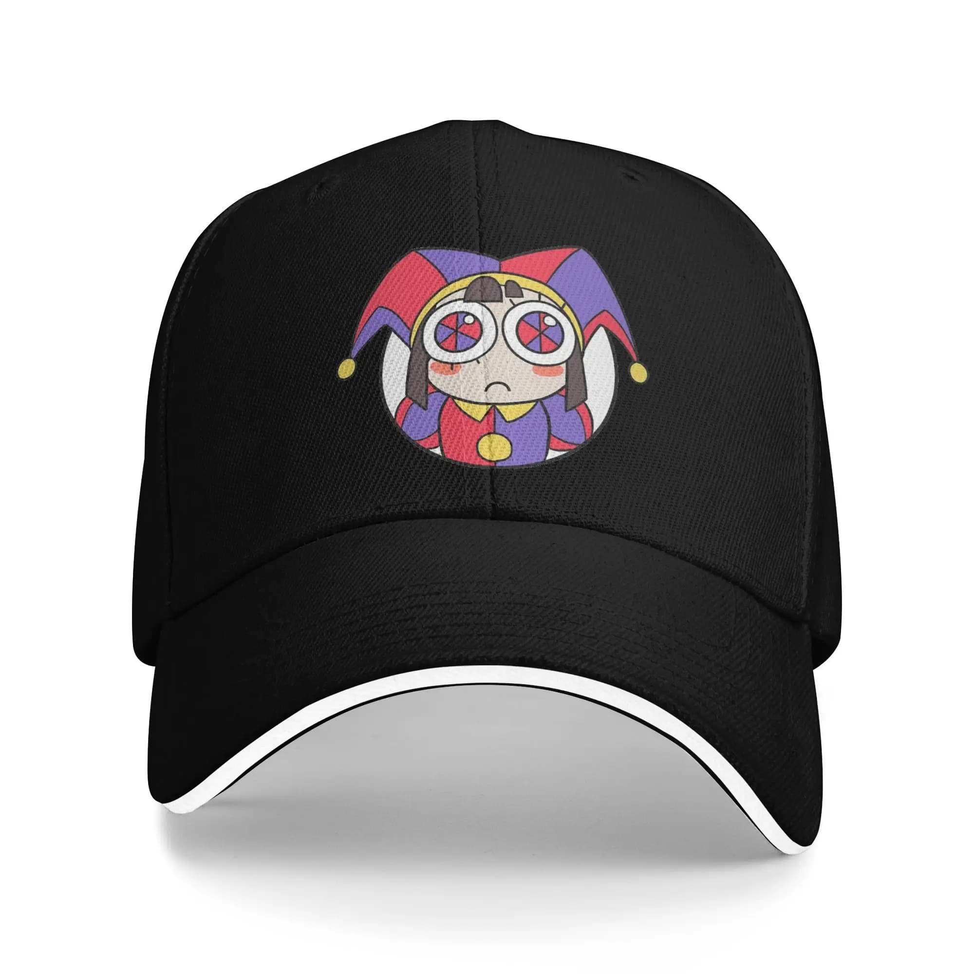 Unisex Pomni Head Outdoor Hat Autumn The Amazing Digital Circus Sun Cap Casual Baseball Cap Sunscreen Sunshade