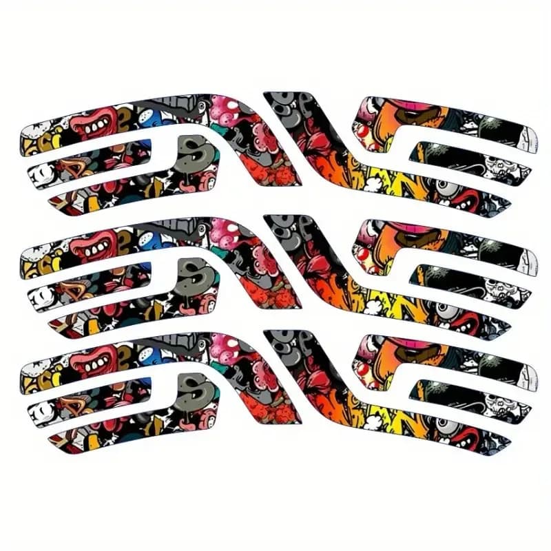 Adesivi 2D piatti per casco da moto, 12 pezzi/foglio, adesivi decorativi per raggi ruota bici - Adesivi per moto e vinile, ruota da autostrada