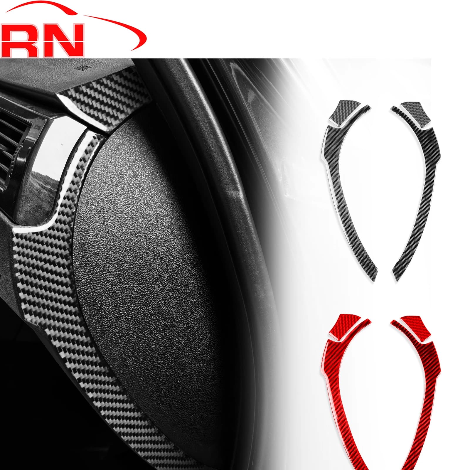 Per BMW serie 3 E90 2005-2012 Refit slot per porte anteriori in fibra di carbonio finiture laterali accessori interni adesivo decorativo nero per pianoforte