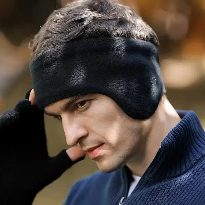 Winter Essential 2-in-1 Ear Muff Headband, Windproof Double Layer Warm Ear Cover Ideal for Ski Cycling Running Fitness Camping D
