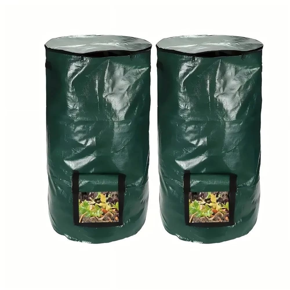 Sacchetto per Compostaggio Resistente all'Usura con Manici, Sacchetto per Rifiuti da Giardino Riutilizzabile e Pieghevole, per Compost e Rifiuti di Foglie