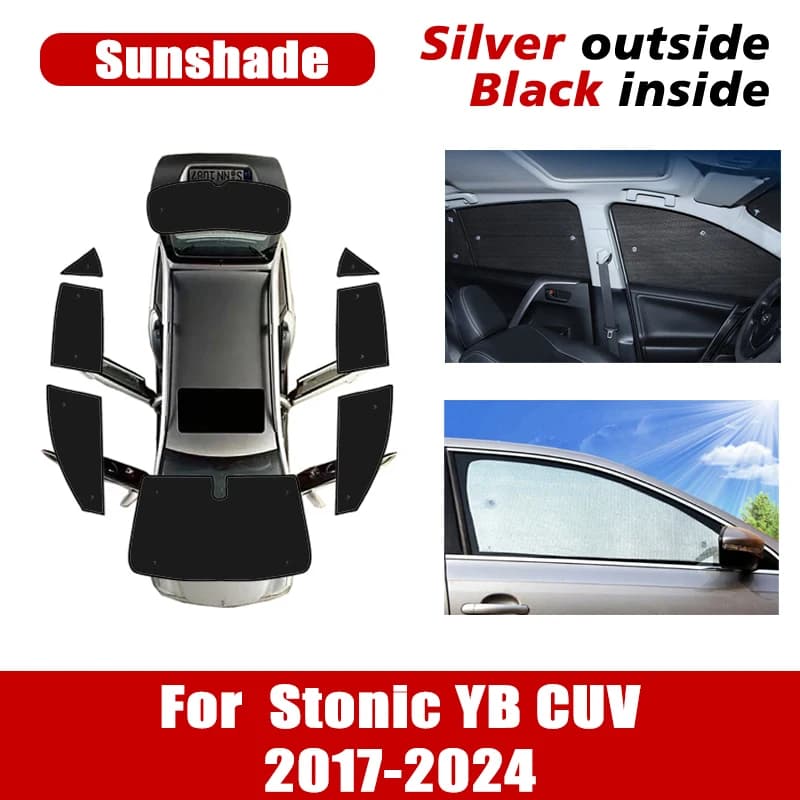 Per Kia Stonic 2024 Accessori YB CUV 2017 ~ 2024 Finestra di Automobile Parasole Auto Parabrezza Anti-Uv Visiera Solare Protezione Solare Tende