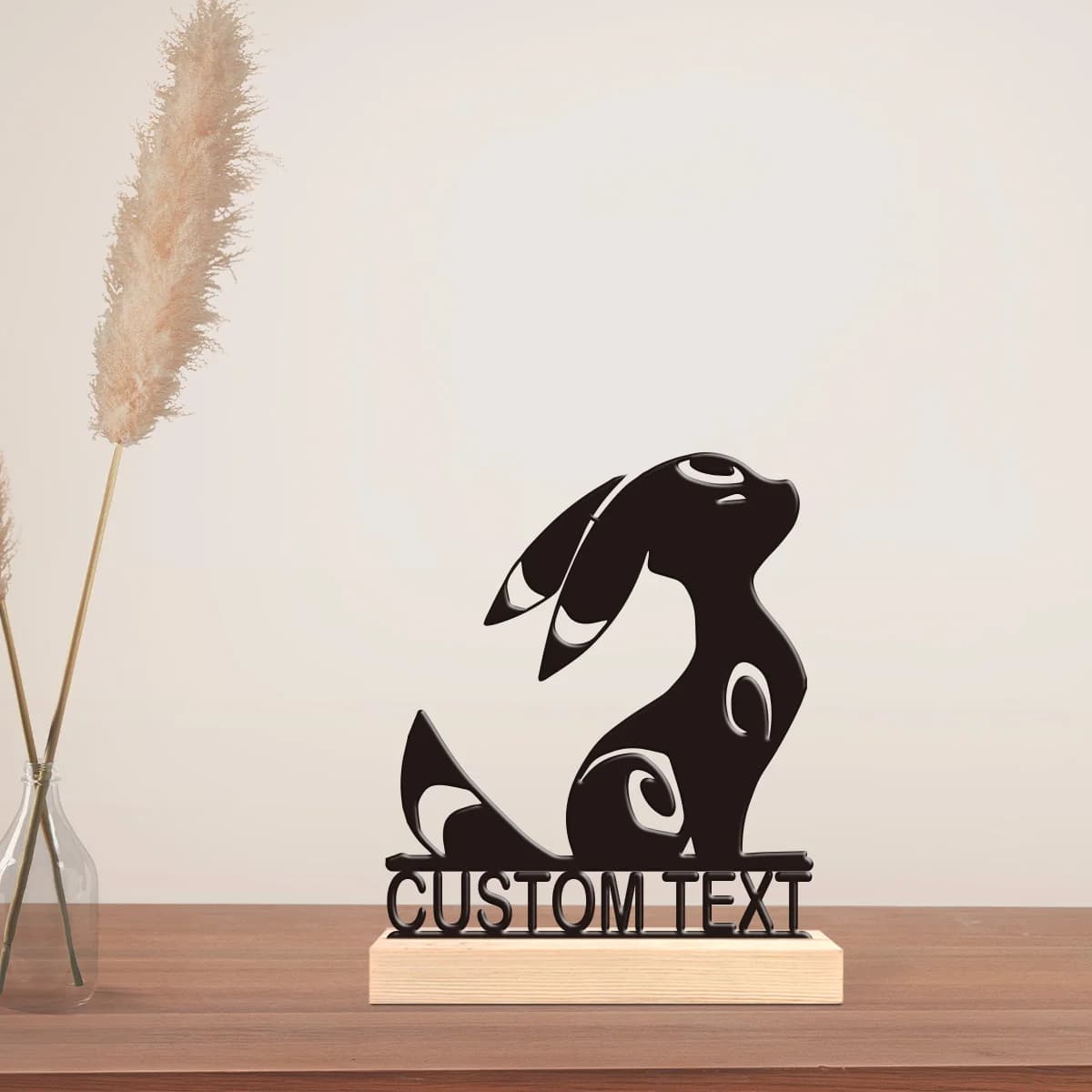 1pc Personalized Desktop Metal Ornaments Custom Content Equipped with A Wooden Base Unique Desktop Decoration Custom Gifts