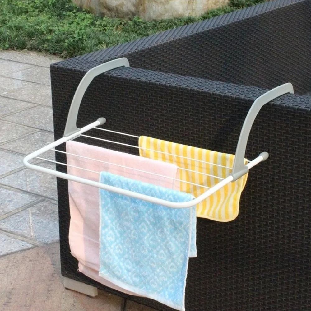 Space Saving Foldable Clothes Hanger Non-Slip Windproof Shoes Storage Rack Collapsible Balcony Drying Rack Laundry Room