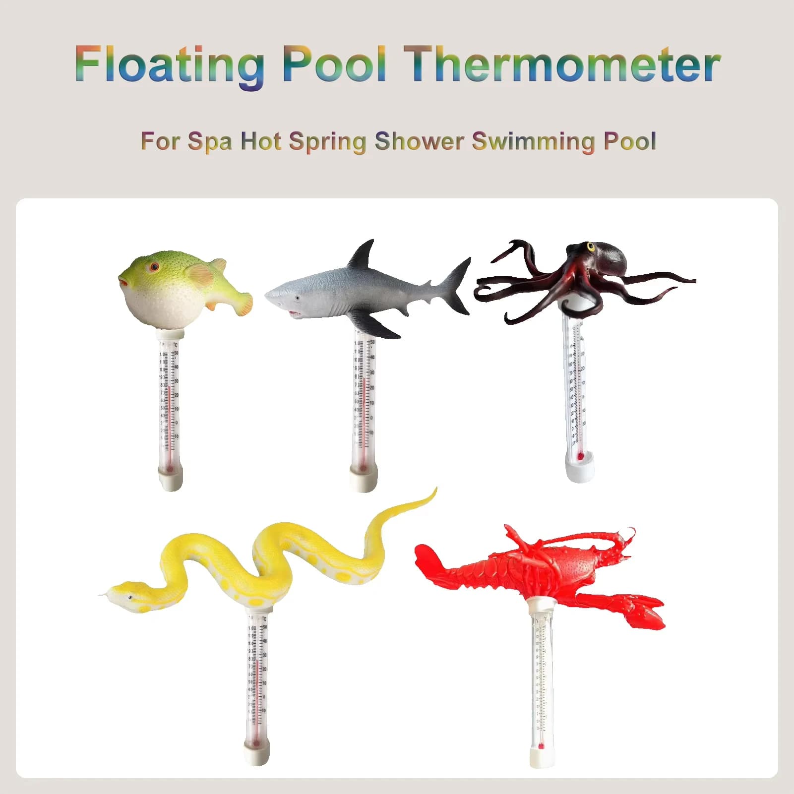 Swimming Pool Thermometer Water Thermometer shark octopus python Pool Thermometer For Hot Tub Baby Bath Thermometer