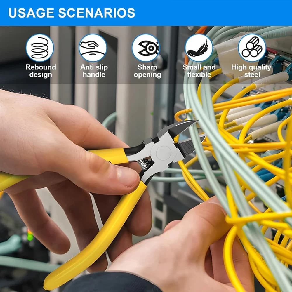 Frese per cavi ultra affilate da 5 pollici, piccole frese diagonali con cesoie per cavi caricate a molla per tagliare lavori artigianali e cavi
